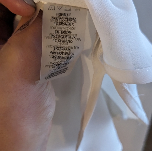 White Midlength flare sleeve Calvin Klein blouse - Picture 3 of 6